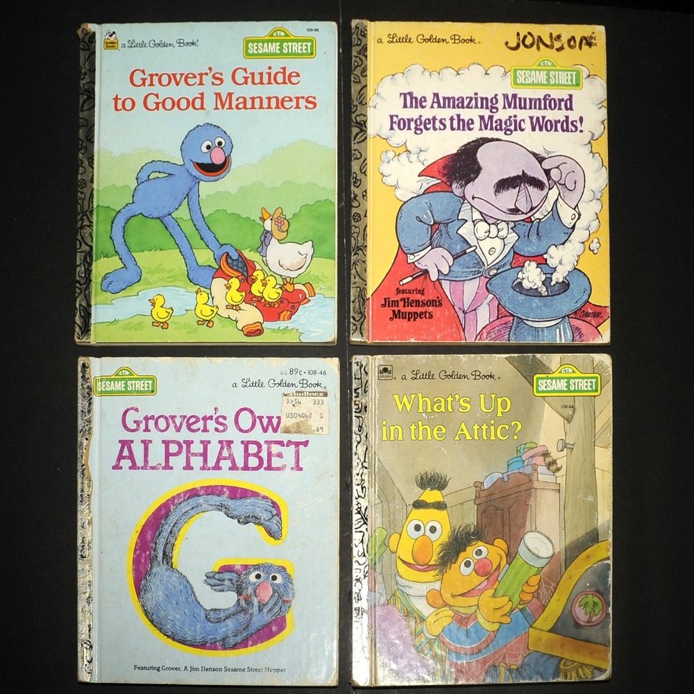 VTG Little Golden Books Lot of 4 Sesame Street MUMFORD, BERT & ERNIE 70's-90's